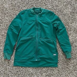 Hunter Green Figs Bellery Scrub Jacket size XXS